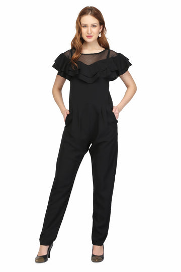 Women's Designer Solid Crepe Jumpsuit Roposo Clout